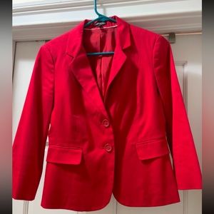 Red cropped blazer